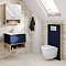 Tivoli Ink Blue and Oak Bathroom Set - 600 Wall Hung Vanity Unit & Tall WC Toilet Unit
