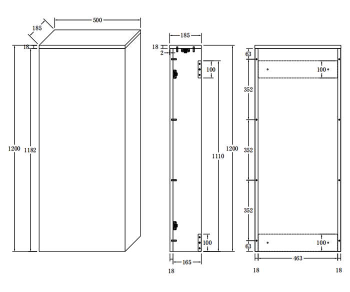 Tivoli Tall WC Toilet Unit with Cistern Frame, Chrome Flush and Wall Hung Pan - Charcoal and Oak