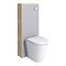 Tivoli Tall WC Toilet Unit with Pan, Cistern and Chrome Flush Button - Dove Grey and Oak