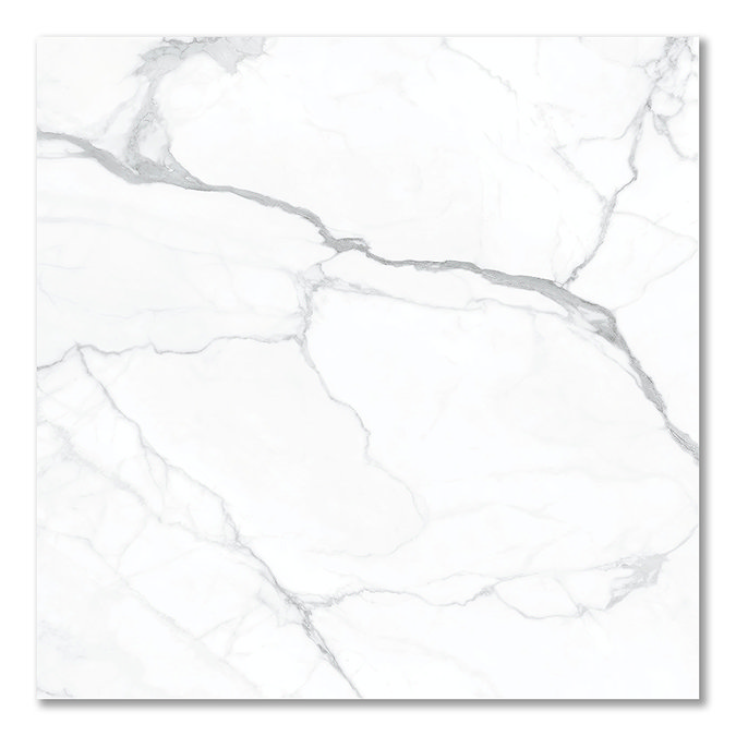 Toledano Large Format Matt White Marble Effect Tiles - 900 x 900mm