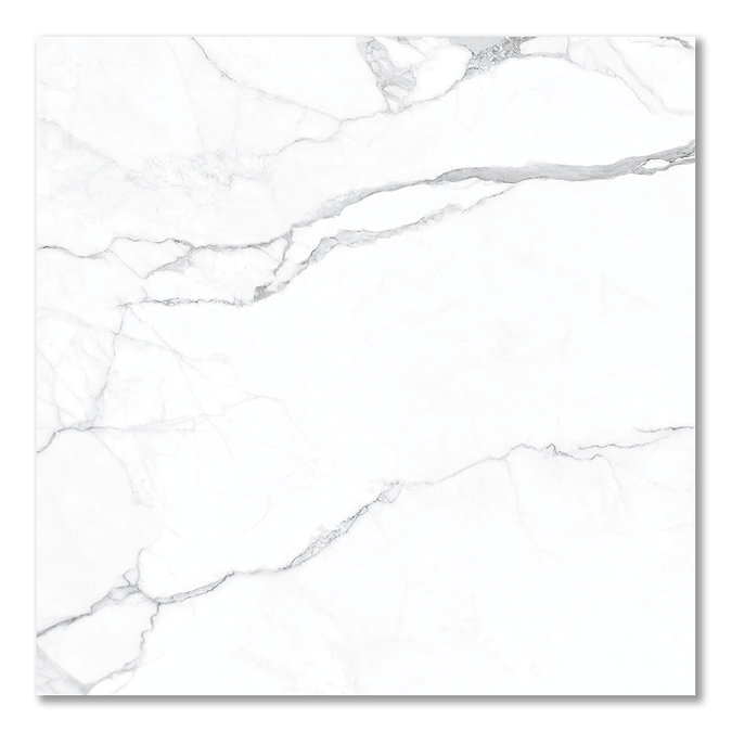 Toledano Large Format Matt White Marble Effect Tiles - 900 x 900mm