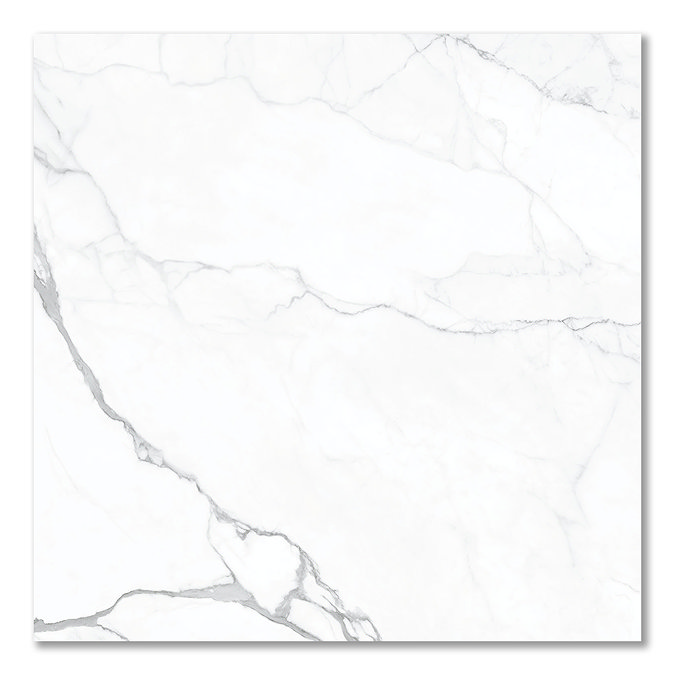 Toledano Large Format Matt White Marble Effect Tiles - 900 x 900mm