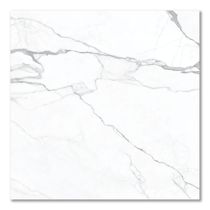 Toledano Large Format Matt White Marble Effect Tiles - 900 x 900mm