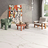 Toledano Large Format Matt White Marble Effect Tiles - 900 x 900mm