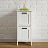 Tongue and Groove 2 Drawer Bathroom Storage Unit - White  Feature Large Image