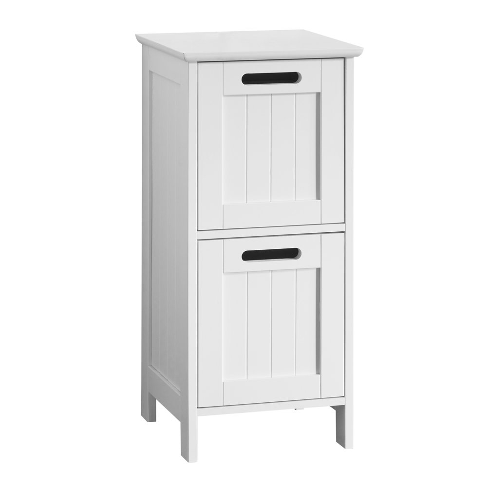 Tongue and Groove 2 Drawer Bathroom Storage Unit - White