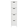 Tongue and Groove 4 Drawer Bathroom Storage Unit - White  Standard Large Image