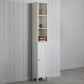 Tongue and Groove Tall Storage Unit - White Medium Image