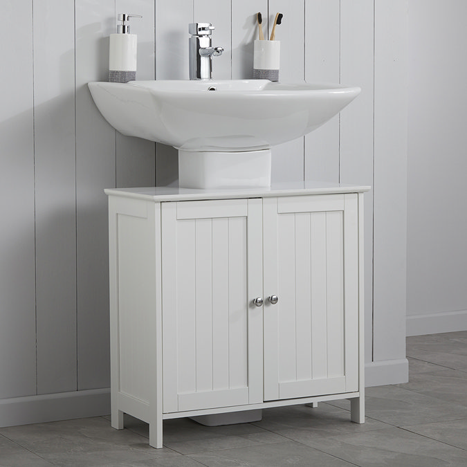 Tongue and Groove Under Basin Cabinet - White Large Image
