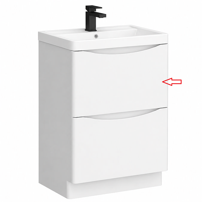 Top Drawer Front for Monza 600mm Floor Drawer Vanity Unit Gloss White