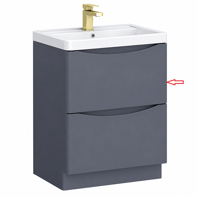 Top Drawer Front for Monza 600mm Floor Drawer Vanity Unit Matt Grey