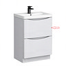 Top Drawer Front for Monza 600mm Floor Drawer Vanity Unit White Ash