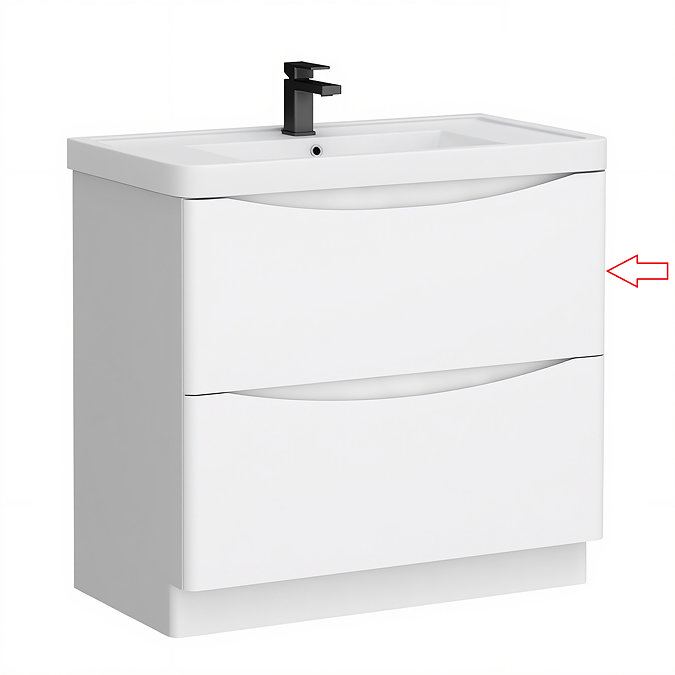 Top Drawer Front for Monza 900mm Floor Drawer Vanity Unit Gloss White