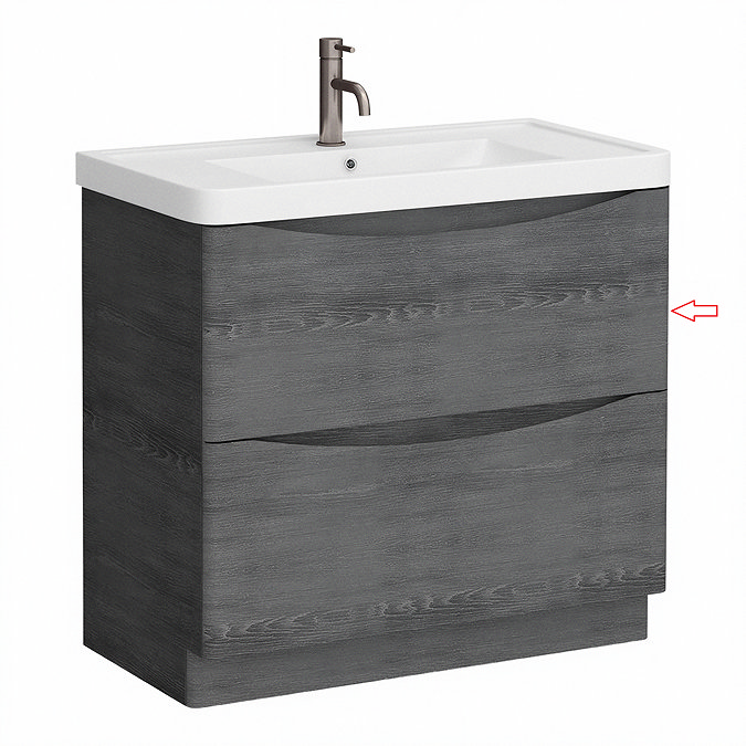 Top Drawer Front for Monza 900mm Floor Drawer Vanity Unit Graphite Oak