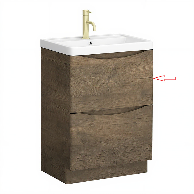 Top Drawer Front for Monza Chestnut 600mm Wide Floor Standing Vanity Unit