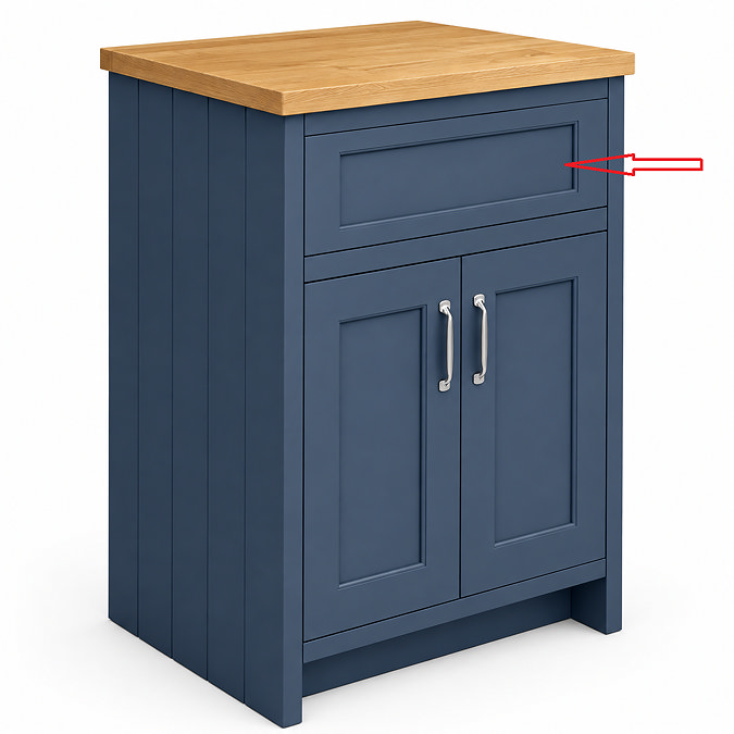 Top Fascia for Chatsworth Blue 610mm Vanity Unit