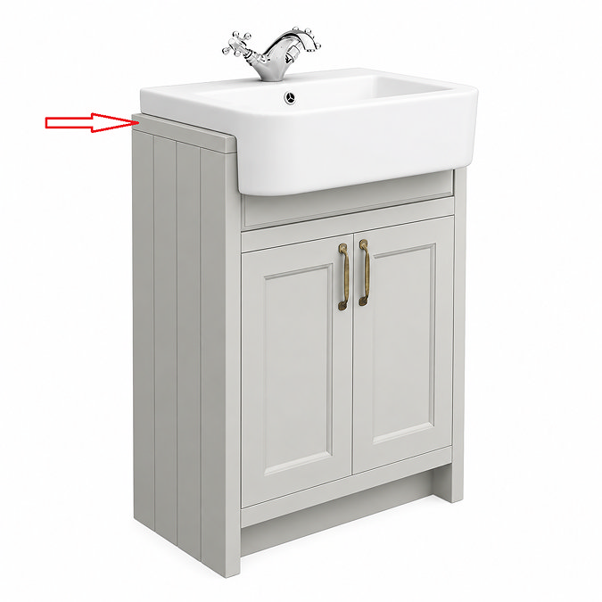 Top Pad for Chatsworth 600mm Grey Semi Recessed Basin Unit