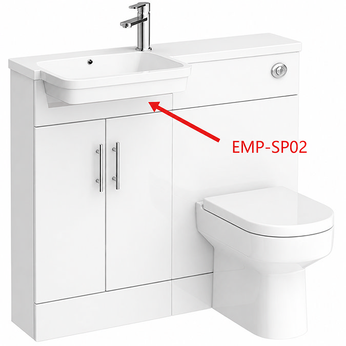 Top Plinth for Nova Emporio 1000mm Compact Semi-Recessed Combination Basin and WC Unit