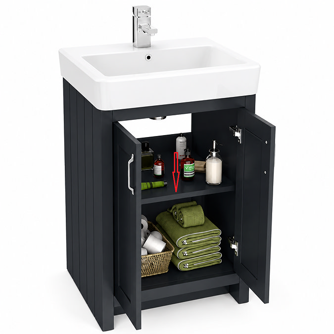 Top Shelf for Chatsworth 525mm Traditional Graphite Vanity unit