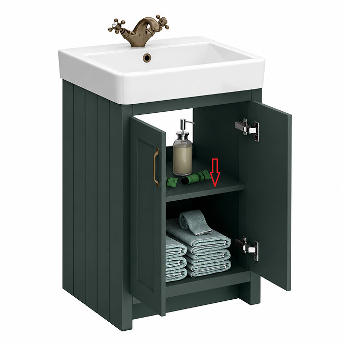 Top Shelf for Chatsworth 525mm Traditional Green Vanity Unit