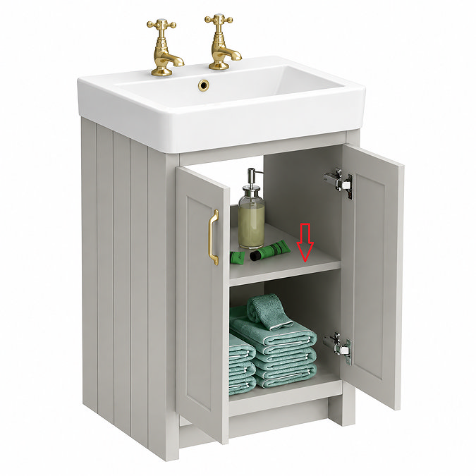 Top Shelf for Chatsworth 525mm Traditional Grey Vanity Unit