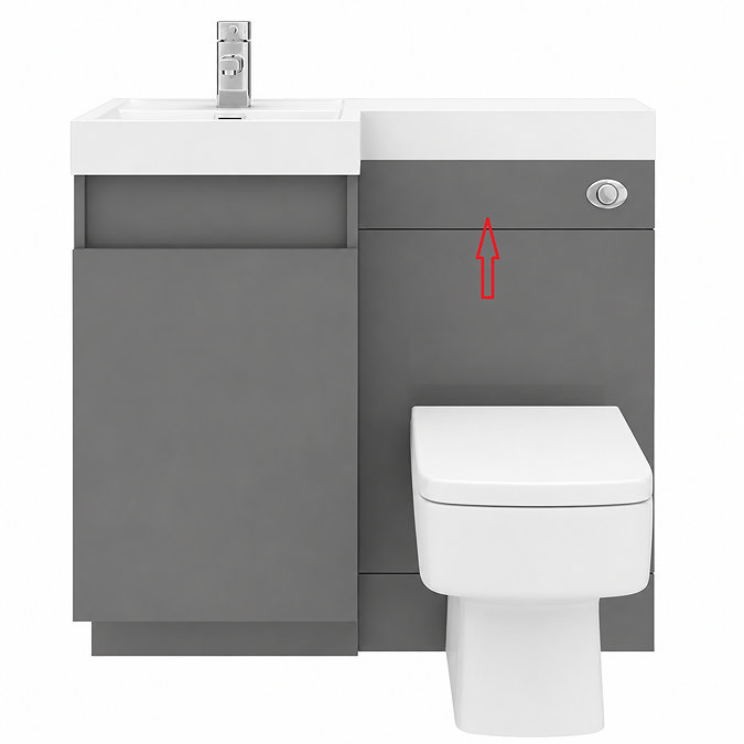 Top WC Plinth for Arezzo 900mm Gloss Grey Combination Bathroom Suite Unit