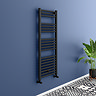 Toreno Heated Towel Rail - Matt Black - 500 x 1200mm - Straight Bars