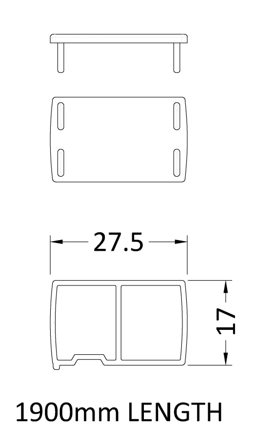 Toreno 1900mm Brushed Brass Profile Extension Kit