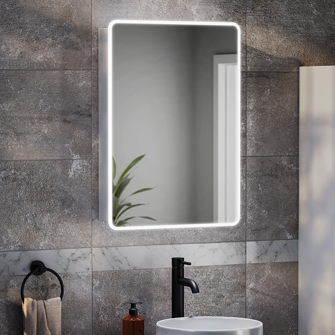 Toreno 500 x 700mm LED Illuminated Mirror Cabinet with Motion Sensor, Anti-Fog & Shaving Socket