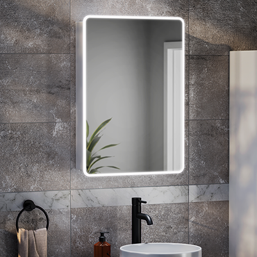 Toreno 500 x 700mm LED Illuminated 2-Door Mirror Cabinet with Motion Sensor, Shaving Socket & Anti-Fog