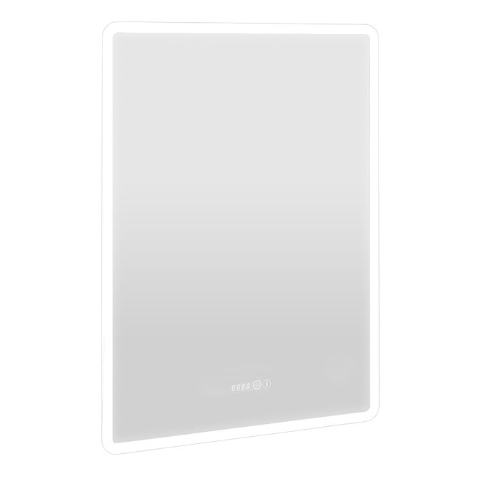 Toreno 600 x 800mm Ambient LED Bluetooth Mirror with Touch Sensor, Dimmer, Anti-Fog, Digital Clock and Shaving Port