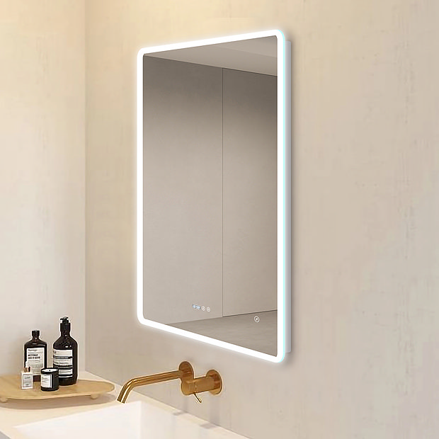 Toreno 600 x 800mm LED Bluetooth Mirror incl. Shaver Socket, Anti-Fog, and Time Display