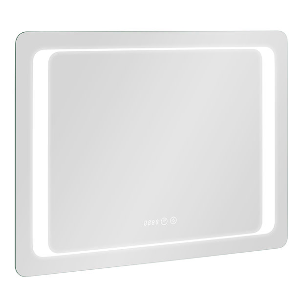 Toreno 800x600mm LED Illuminated Bathroom Mirror incl. Anti-Fog, Touch Sensor, and Time Display