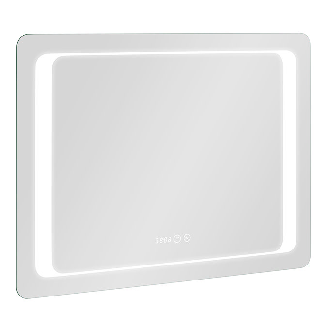 Toreno 800x600mm LED Illuminated Bathroom Mirror incl. Anti-Fog, Touch Sensor, and Time Display