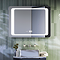 Toreno 800 x 600mm LED Illuminated Mirror with Anti-Fog, Dimmer, Touch Sensor, Time/Temperature Display and Shaving Port