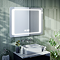 Toreno 800 x 600mm LED Illuminated Mirror with Anti-Fog, Dimmer, Touch Sensor, Time/Temperature Display and Shaving Port