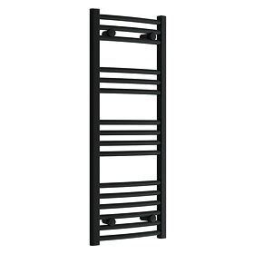 Toreno Black Curved W400 x H1000mm Heated Towel Rail Large Image