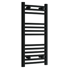 Toreno Black Curved W400 x H800mm Heated Towel Rail Large Image