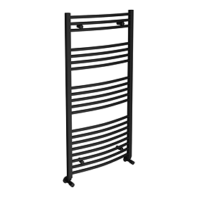 Toreno Black Curved W600 x H1200mm Heated Towel Rail