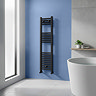 Toreno Heated Towel Rail – Matt Black – 300 x 1200mm – Straight Bars