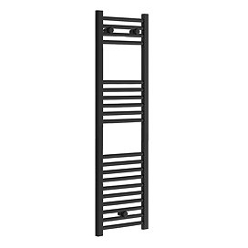 Toreno Black W300 x H1200mm Heated Towel Rail - Straight Large Image