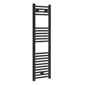 Toreno Black W300 x H1200mm Heated Towel Rail - Straight Large Image