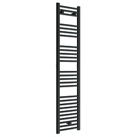 Toreno Black W300 x H1600mm Heated Towel Rail - Straight Large Image