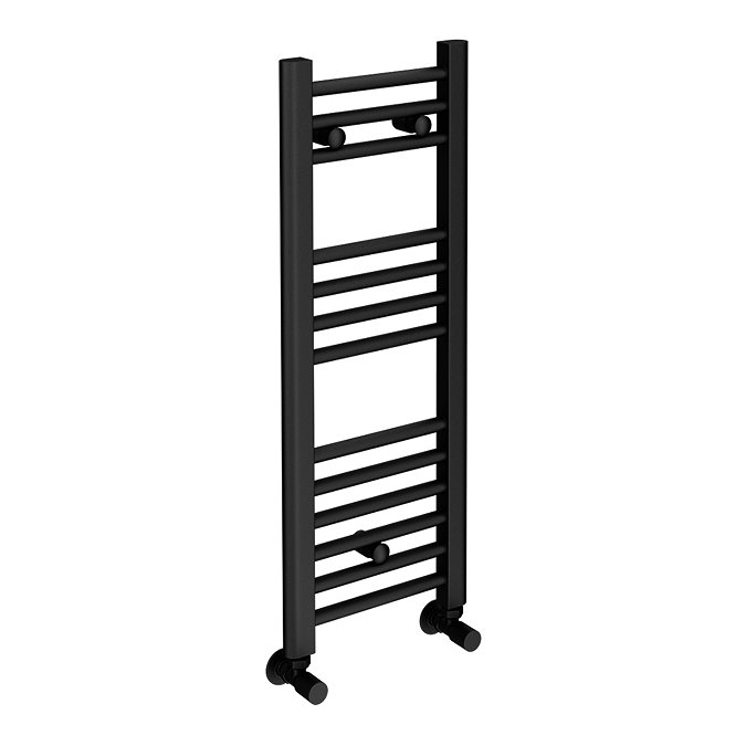 Toreno Black W300 x H800mm Heated Towel Rail - Straight