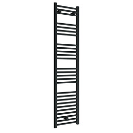 Toreno Black W400 x H1600mm Heated Towel Rail - Straight Large Image