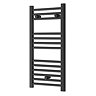 Toreno Black W400 x H800mm Heated Towel Rail - Straight