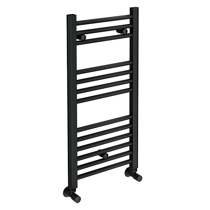 Toreno Heated Towel Rail – Matt Black – 400 x 800mm – Straight Bars