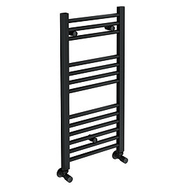 Toreno Black W400 x H800mm Heated Towel Rail - Straight