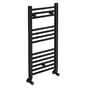 Toreno Black W400 x H800mm Heated Towel Rail - Straight