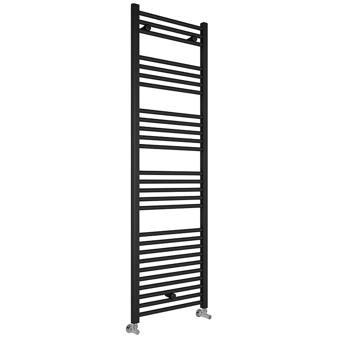 Toreno Black W500 x H1600mm Heated Towel Rail - Straight Large Image